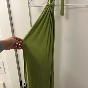 Halter Neck Green Mini Dress